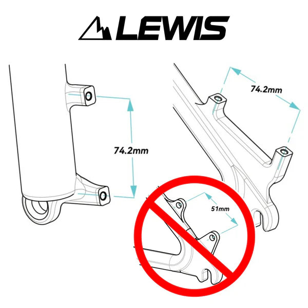 Lewis- PM to PM Brake Mount Adapter Silver
